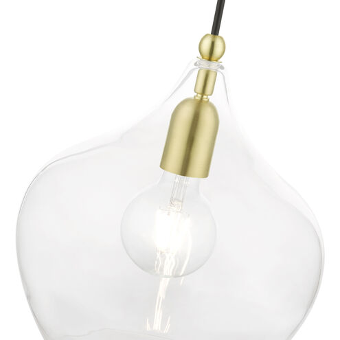 Aldrich 1 Light 10 inch Satin Brass with Polished Brass Accent Pendant Ceiling Light