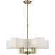 Rubix 5 Light 26 inch Antique Brass Chandelier Ceiling Light