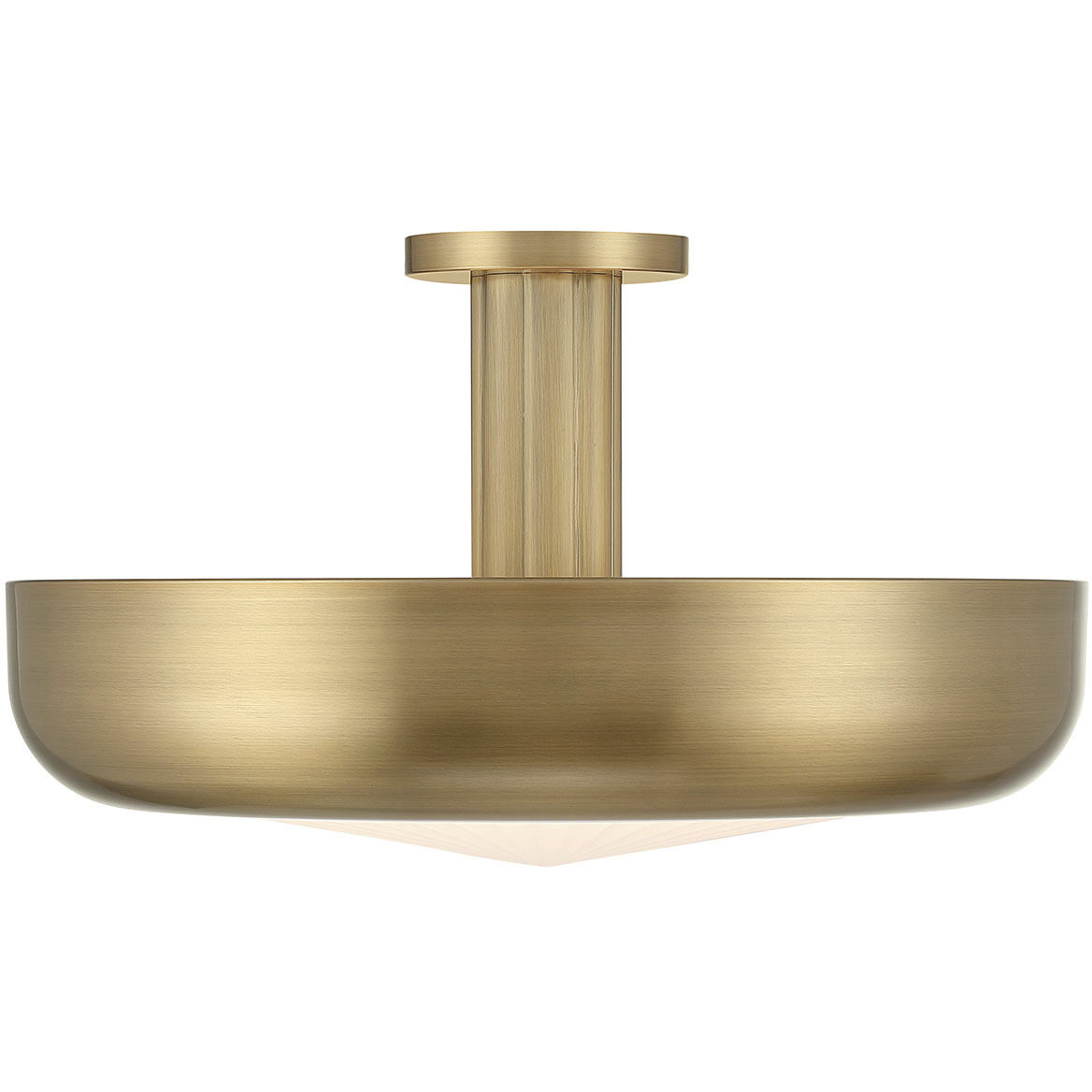 Macey LED 22.25 inch Antique Brass Semi-Flush Mount Ceiling Light