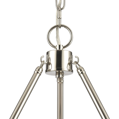 Abaca 3 Light 20 inch Polished Nickel with Gray Chandelier Ceiling Light