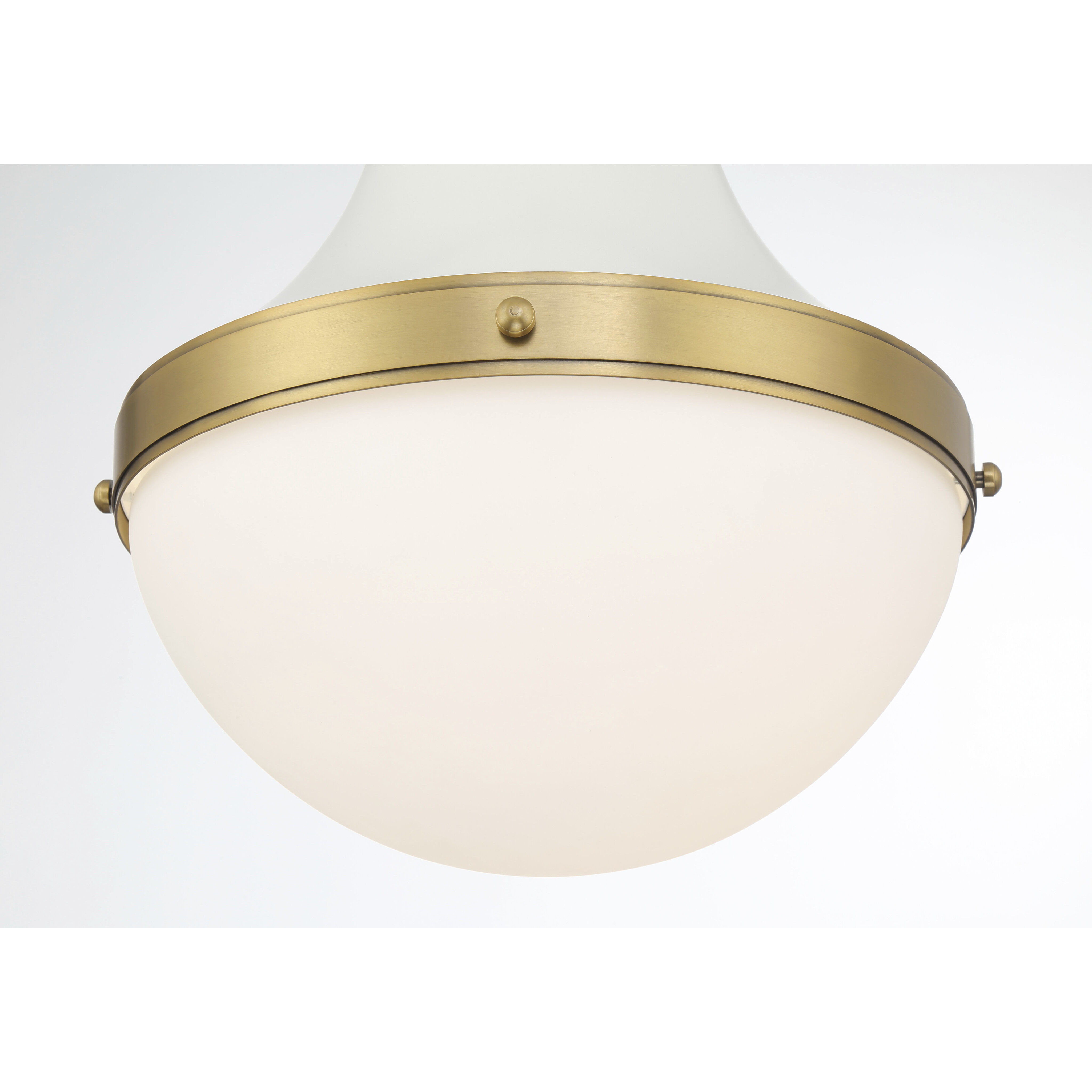 Purelight 1 Light 16.25 inch Legacy Brass and Off White Cream Pendant Ceiling Light