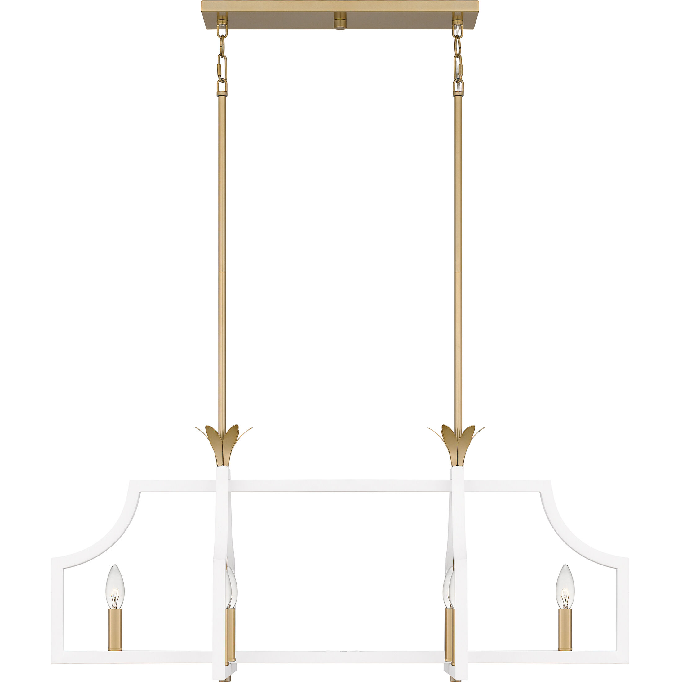 Dusty Lane 6 Light 38 inch White Island Light Ceiling Light