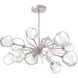 Gem LED 48.3 inch Beige Silver Linear Pendant Ceiling Light in 3000K LED, Metallic Beige Silver, Clear, Oval Starburst