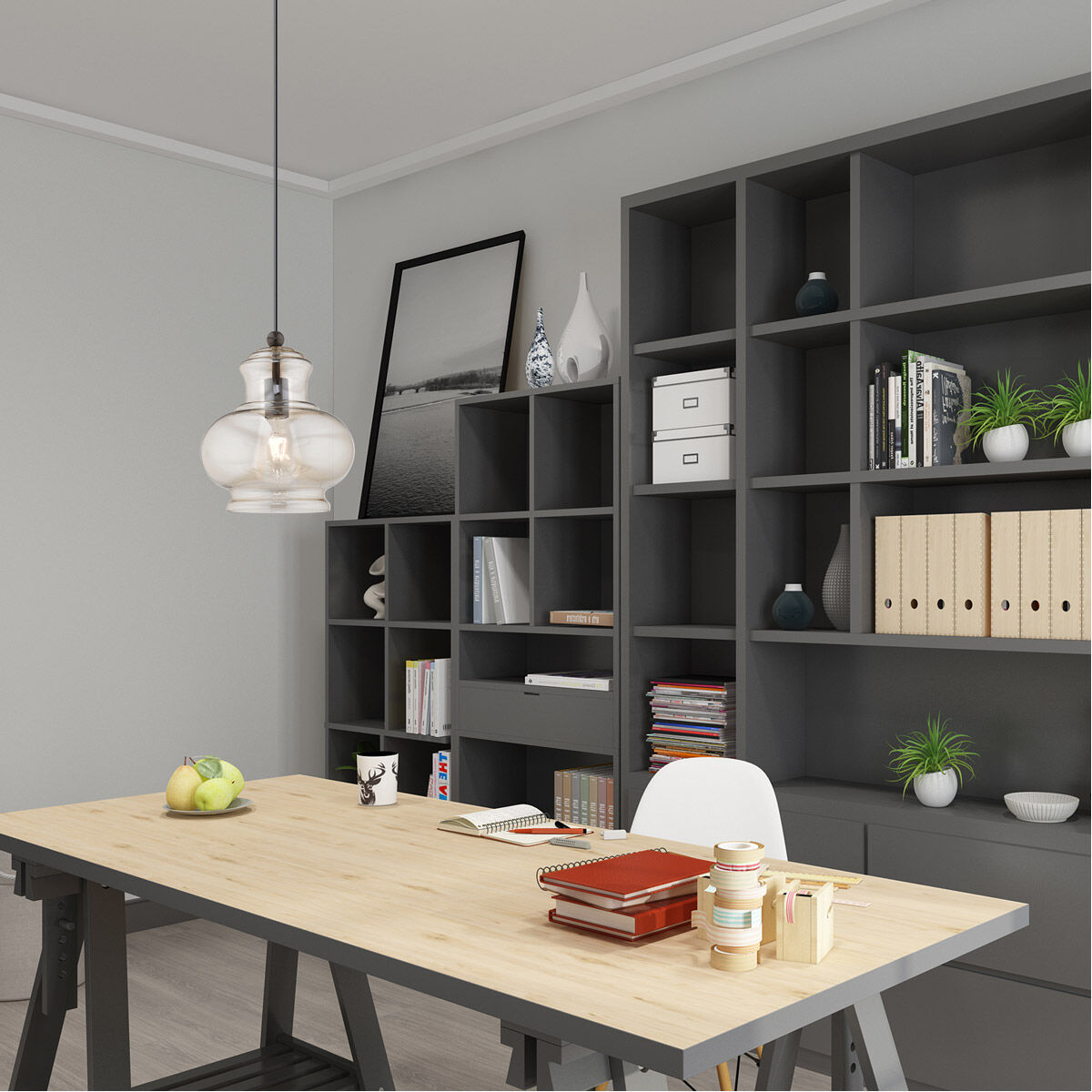 Art Glass 1 Light 10 inch English Bronze Mini Pendant Ceiling Light