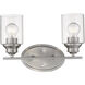 Gemma 2 Light 15 inch Satin Nickel Vanity Light Wall Light