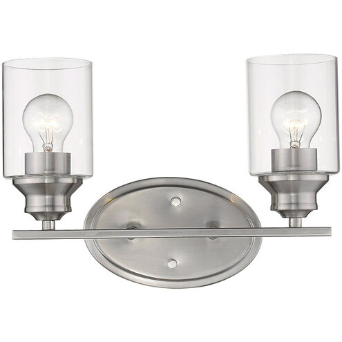 Gemma 2 Light 15 inch Satin Nickel Vanity Light Wall Light