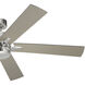 Lucian 60 inch Polished Nickel with Black/Silver Blades Ceiling Fan