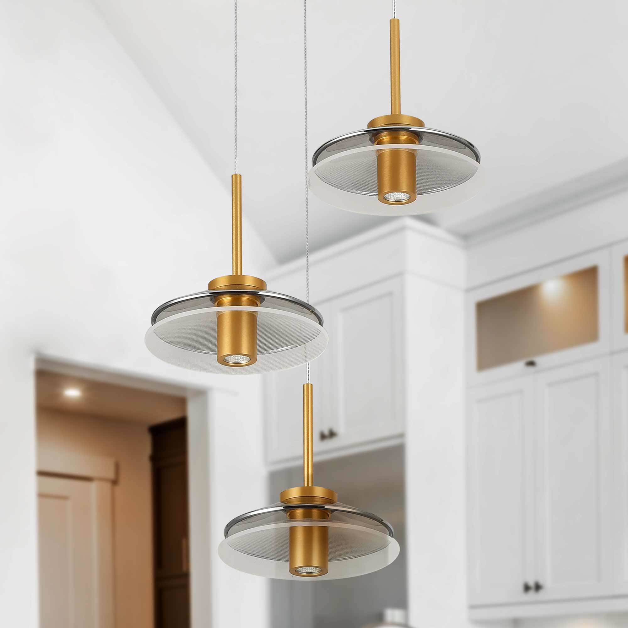 Verona Series 16 inch Black/Gold Pendant Ceiling Light, Artisan Collection