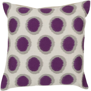Ikat Dots 22 X 22 inch Purple/Medium Gray/Cream Accent Pillow