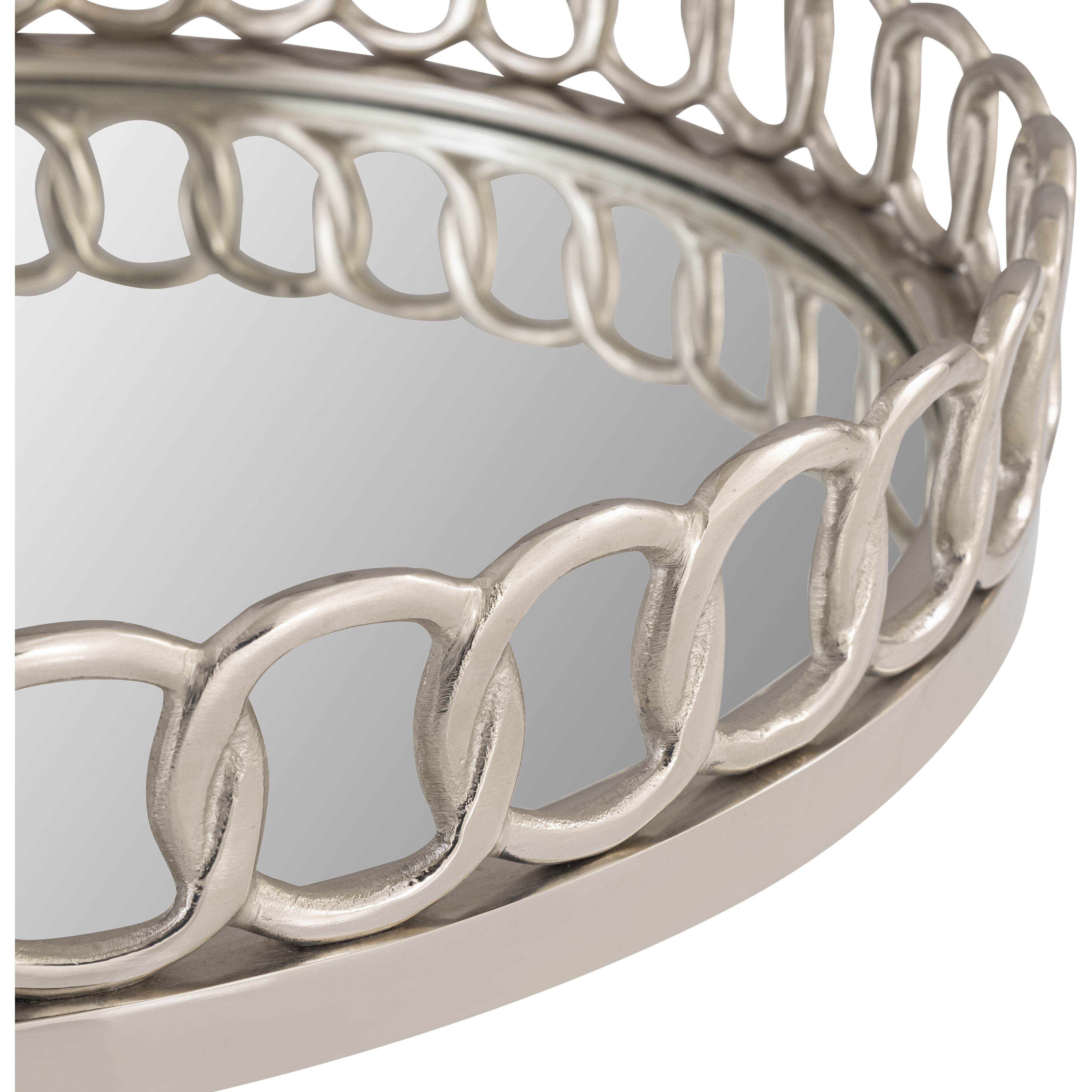 Pelitere Silver with Mirror Tray