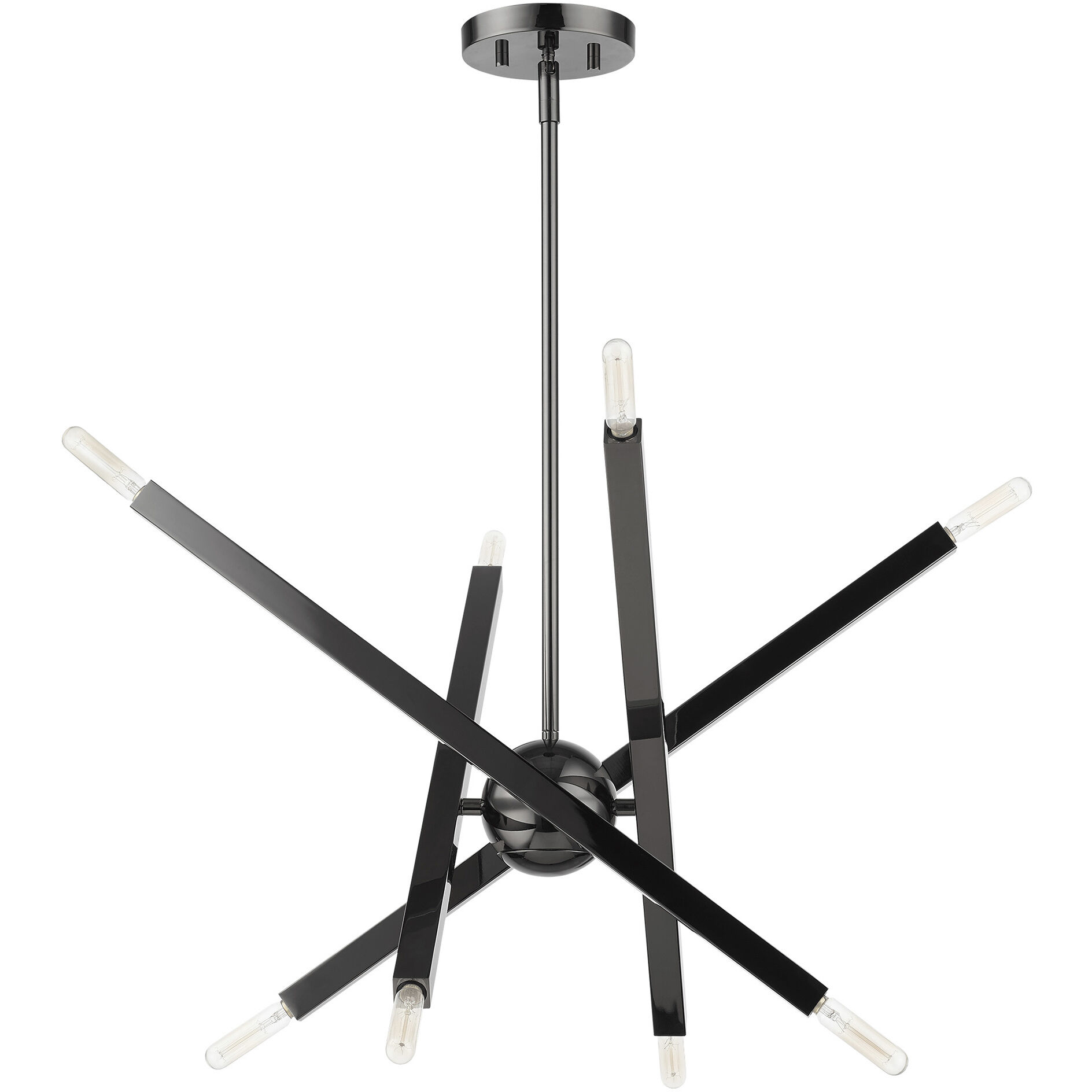 Monaco 8 Light 26 inch Black Chrome Chandelier Ceiling Light