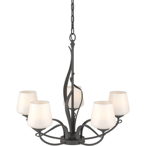 Flora 5 Light 26.7 inch Natural Iron Chandelier Ceiling Light in Opal