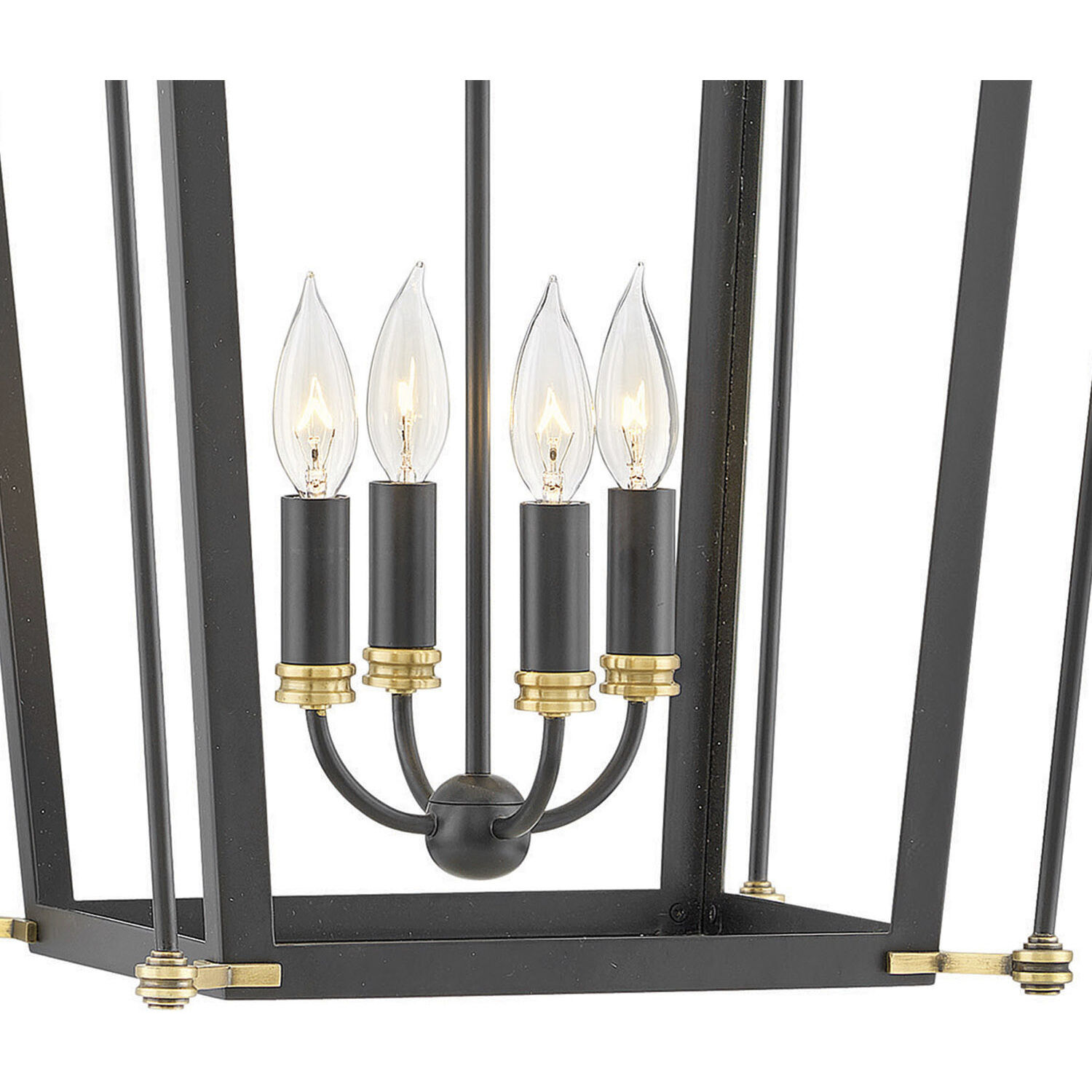 Selby 4 Light 16.25 inch Black with Heritage Brass Indoor Pendant Ceiling Light