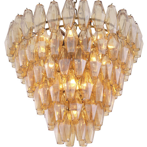 Benini 17 Light 25.59 inch Antique Brass Chandelier Ceiling Light, Small