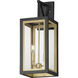 Neoclass 2 Light 21 inch Black with Gold Outdoor Wall Mount in Black and Gold