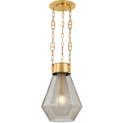 Tragus 1 Light 14 inch Vintage Brass Pendant Ceiling Light