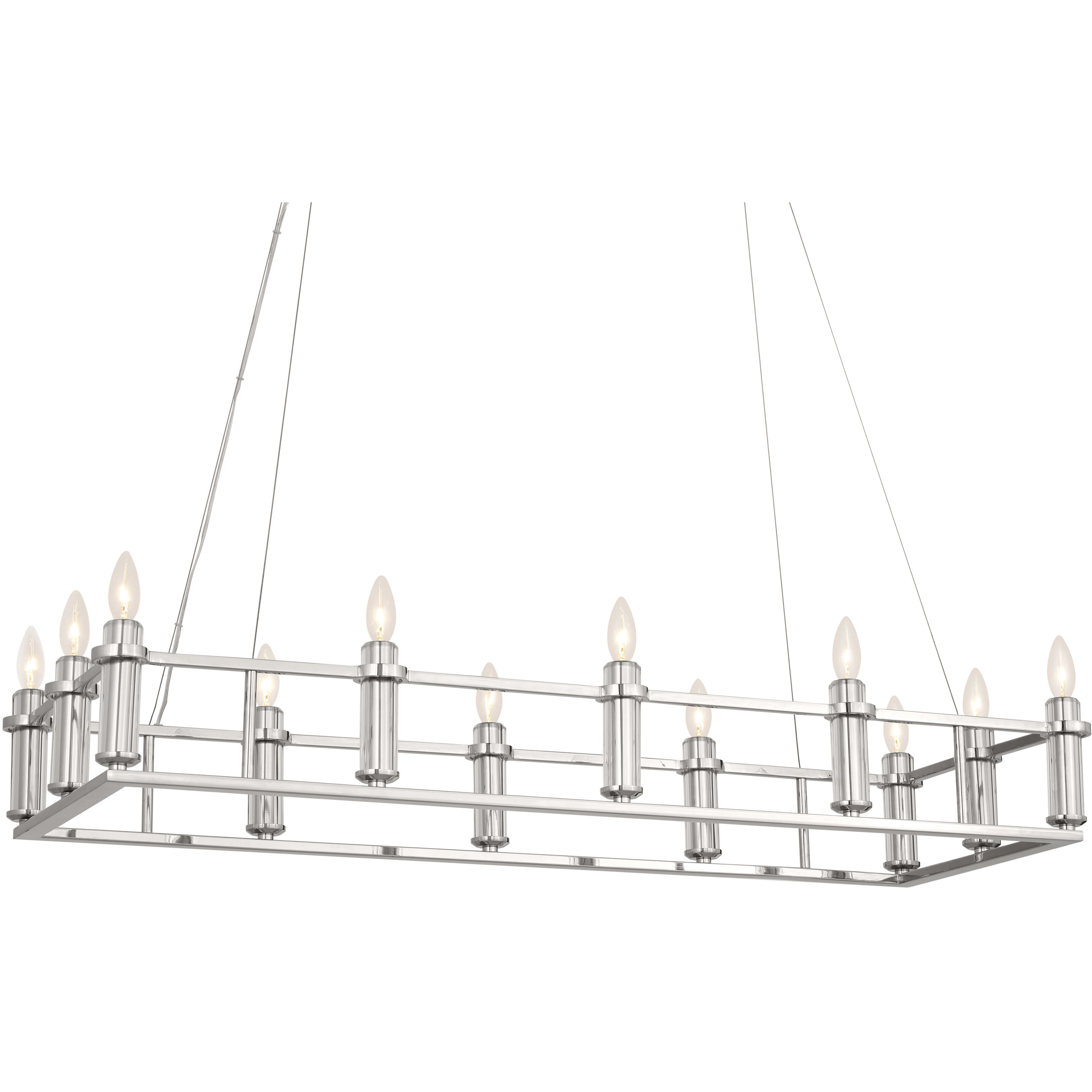 Rosalind 12 Light 17 inch Polished Nickel Chandelier Linear Ceiling Light