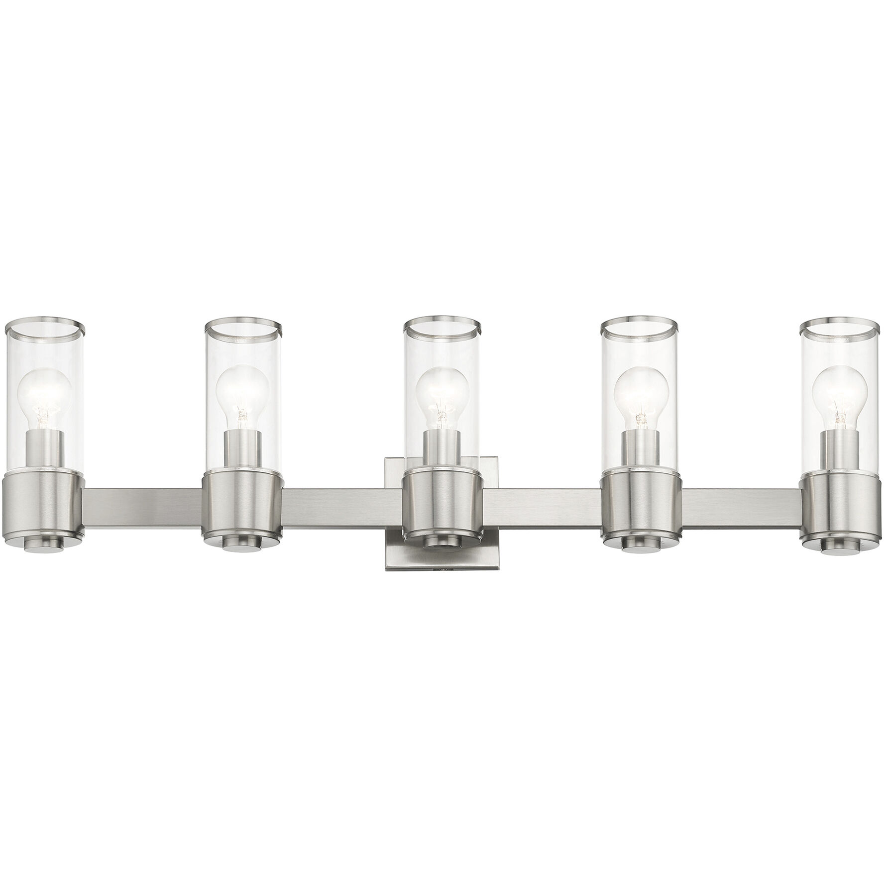 Quincy 5 Light 35.5 inch Brushed Nickel Vanity Wall Sconce Wall Light, Large