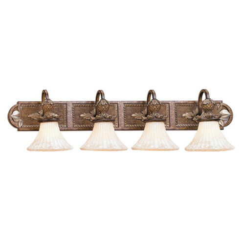 Savannah 4 Light 40 inch Venetian Patina Bath Vanity Wall Light