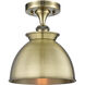 Adirondack 1 Light 8.5 inch Antique Brass Semi-Flush Mount Ceiling Light