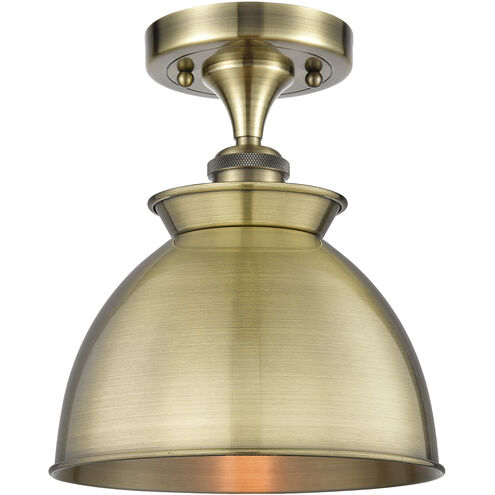 Adirondack 1 Light 8.5 inch Antique Brass Semi-Flush Mount Ceiling Light