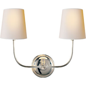 Thomas O'Brien Vendome 2 Light 18 inch Polished Nickel Double Sconce Wall Light in Natural Paper
