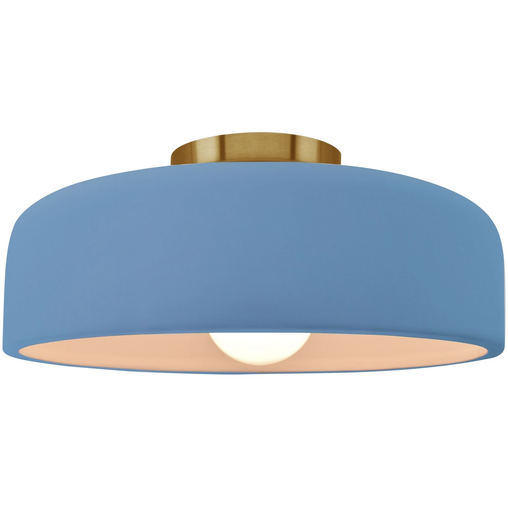Radiance Collection - Spire 1 Light 10 inch Sky Blue Semi-Flush Ceiling Light, Form+Finish+Function