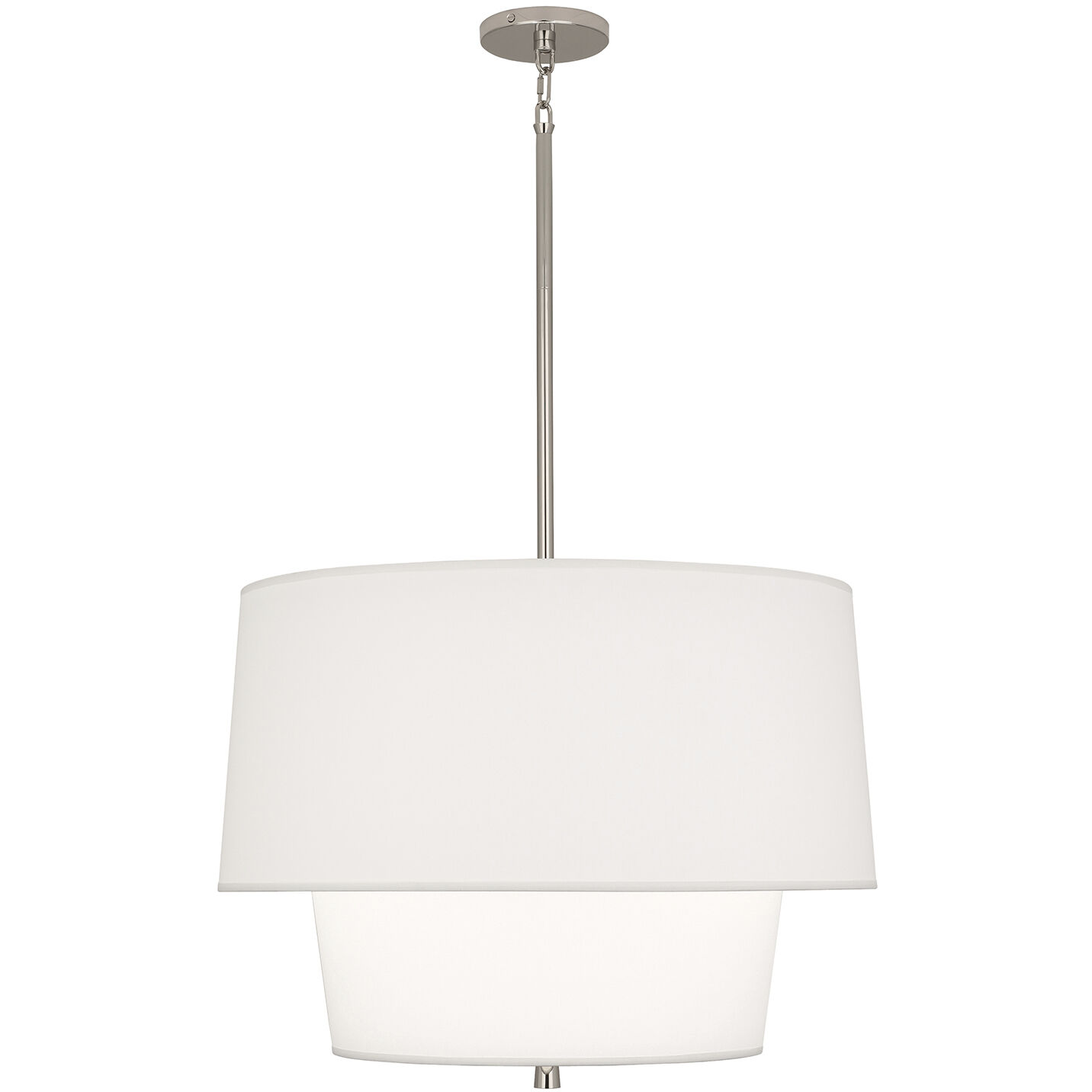 Decker 3 Light 24 inch Polished Nickel Pendant Ceiling Light in Ascot White