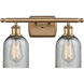 Ballston Caledonia 2 Light 16 inch Brushed Brass Bath Vanity Light Wall Light in Charcoal Glass, Ballston