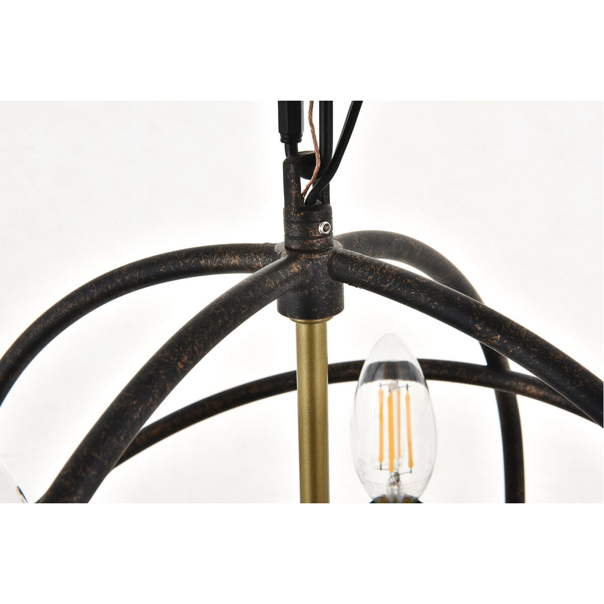 Octavia 3 Light 14 inch Brass and Dark Brown Pendant Ceiling Light
