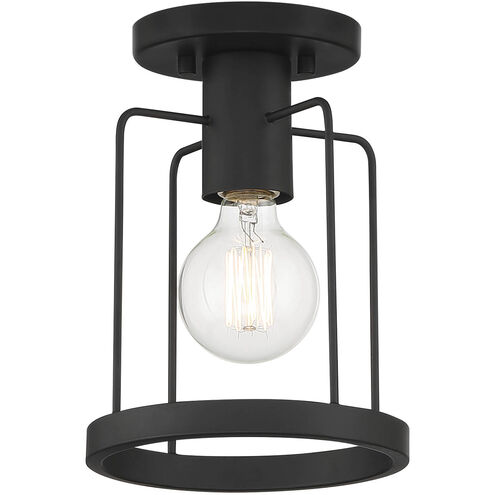 Tafo 1 Light 7 inch Matte Black Semi-Flush Ceiling Light