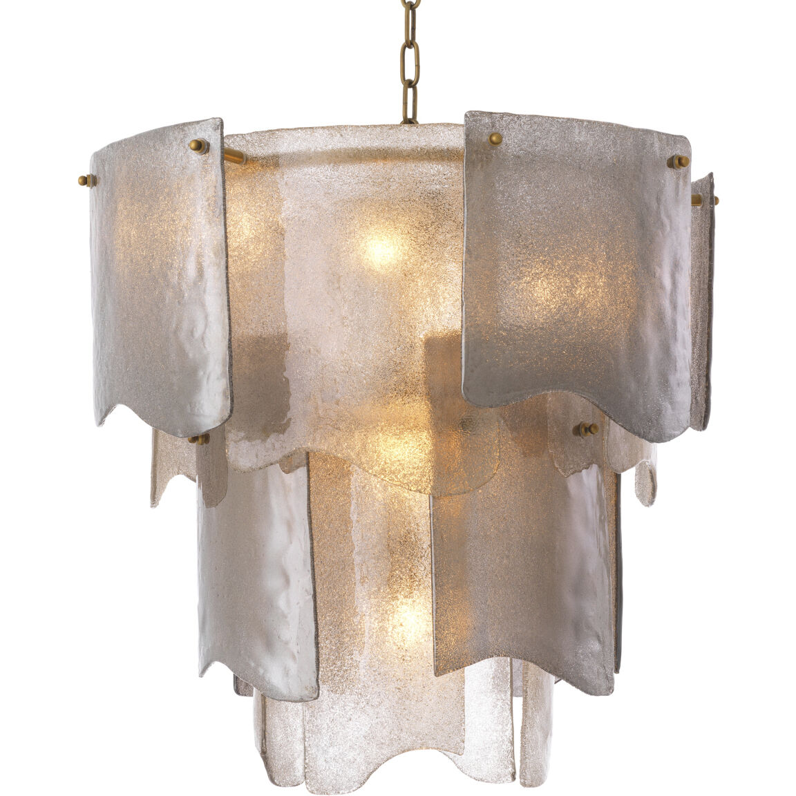 Asinara 7 Light 24.02 inch Antique Brass Chandelier Ceiling Light in Smoke Glass, Small