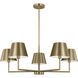 Drew & Jonathan Ender 5 Light 32.63 inch Satin Brass Chandelier Ceiling Light, Medium