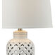 Openwork 27 inch 150.00 watt White with Clear Table Lamp Portable Light in Incandescent, 3-Way