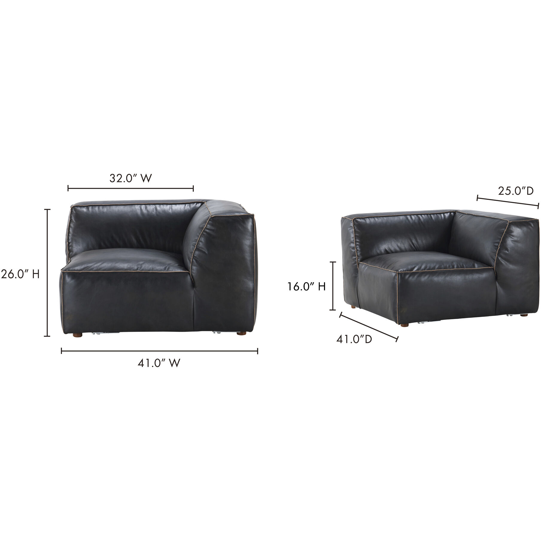 Luxe Black Corner Chair