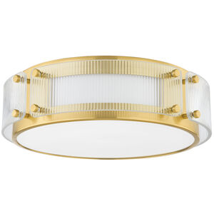 Clifford LED 14 inch Aged Brass Flush Mount Ceiling Light
