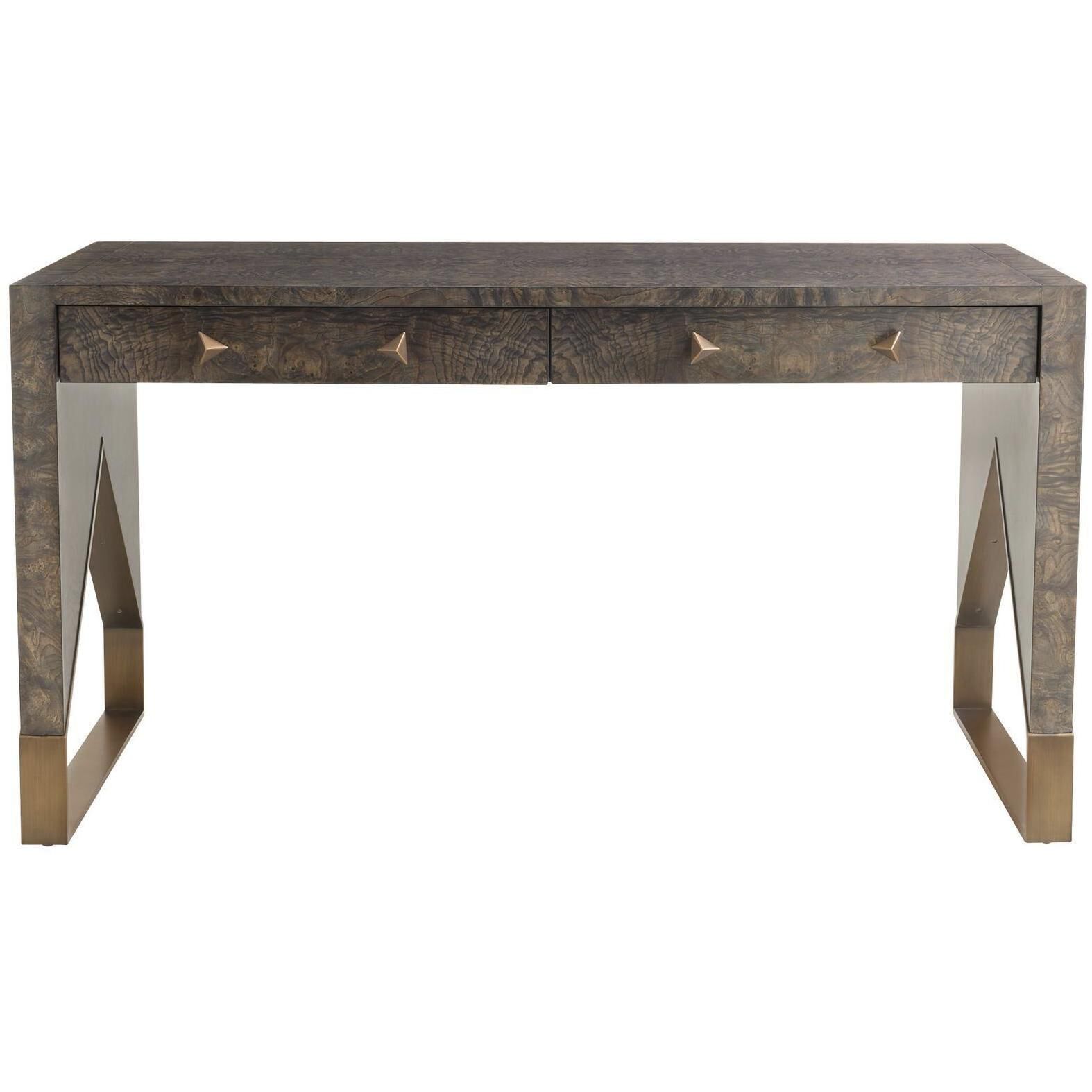 Jupiter 56 X 28 inch Truffle Burl and Antique Brass Desk