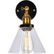 Eustis 1 Light 7 inch Black and Gold Brass Wall Light