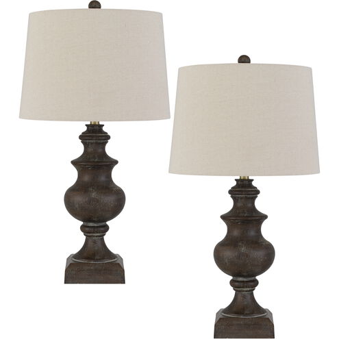 Hertford 29.75 inch 150.00 watt Rustic Oak Table Lamp Portable Light, Urn Style