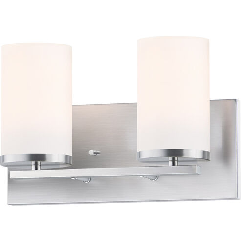 Lateral 2 Light 12 inch Satin Nickel Bath Vanity Wall Light