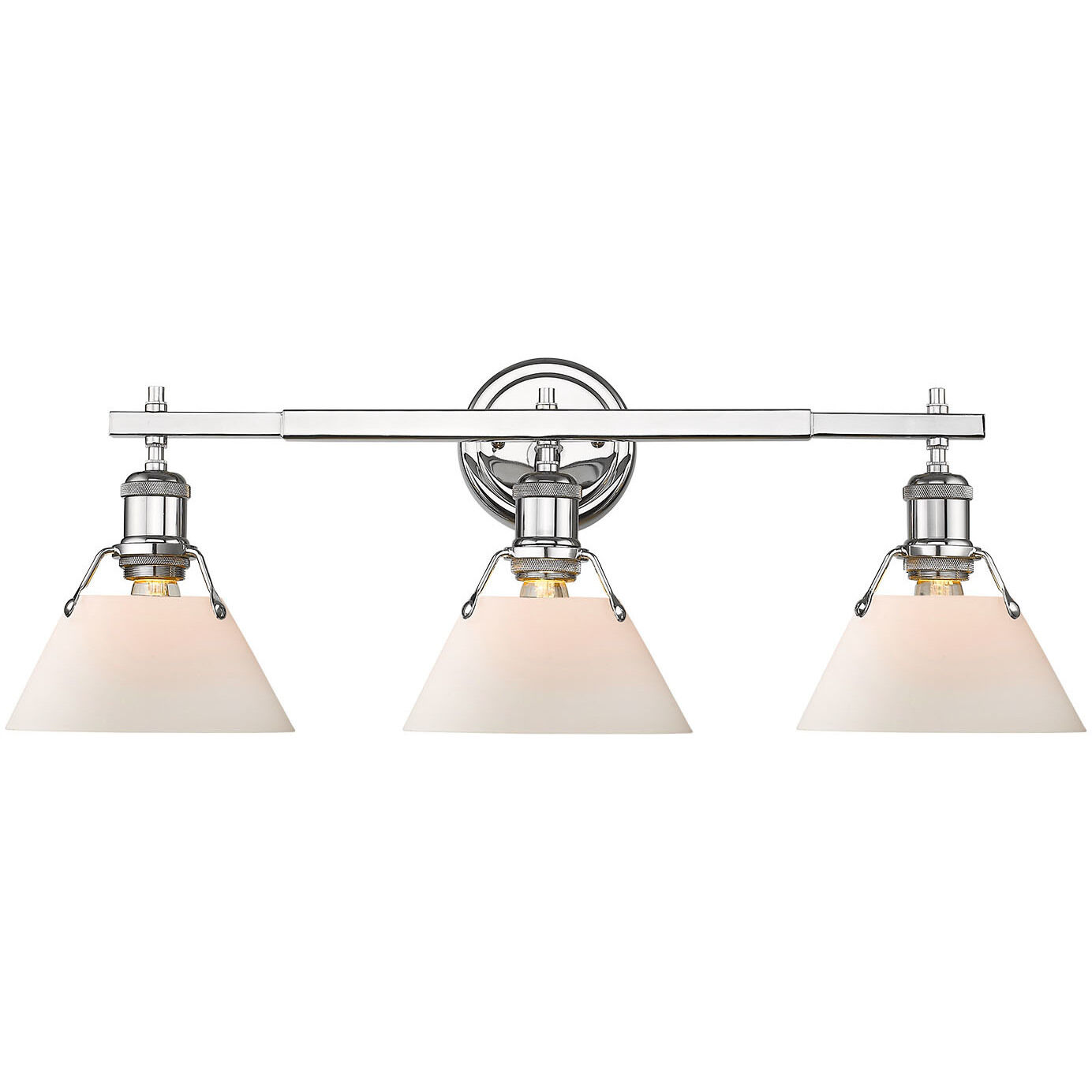 Yep Orwell Vanity Wall Light in Chrome, Opal Glass