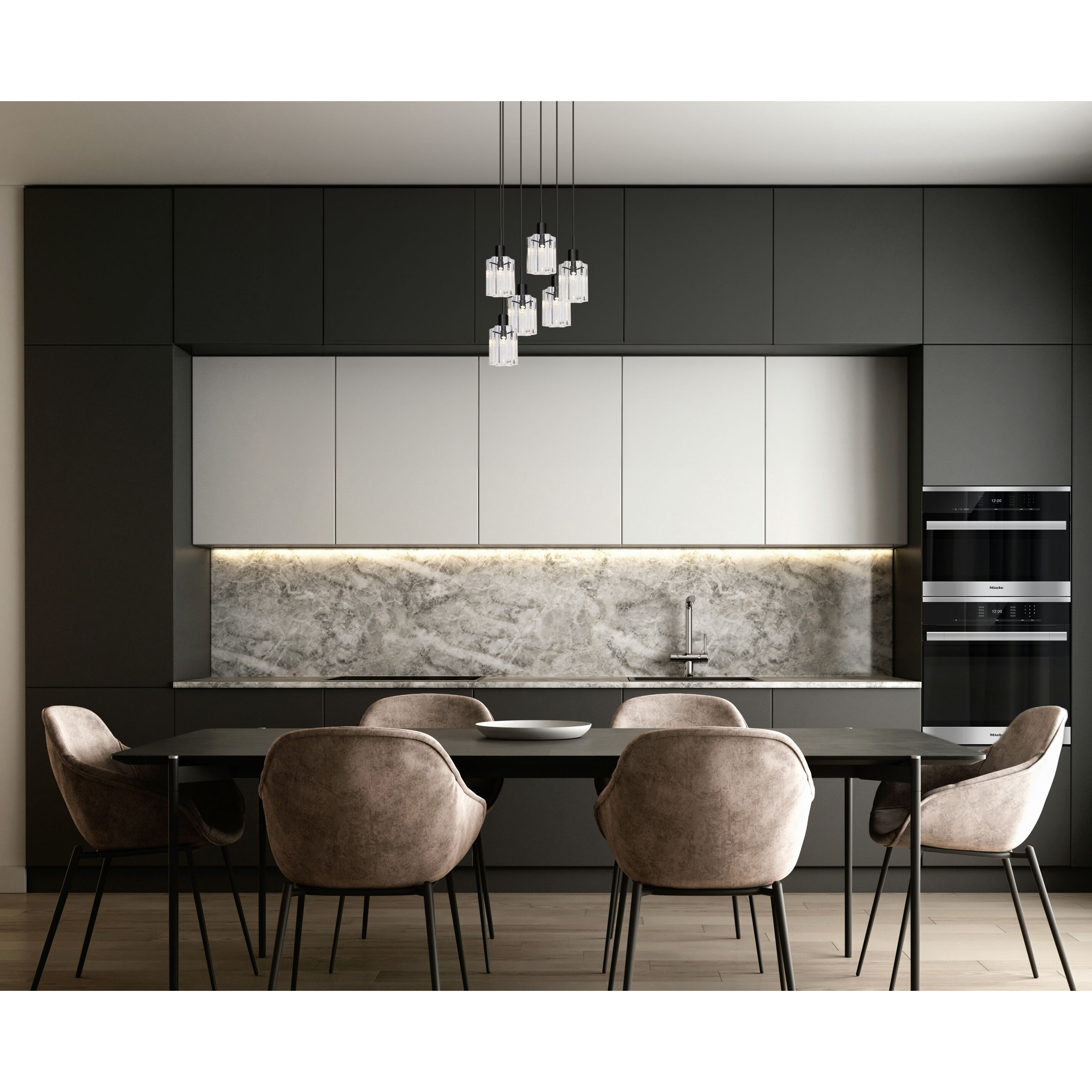 Ice 4 1 Light Black Pendant Ceiling Light