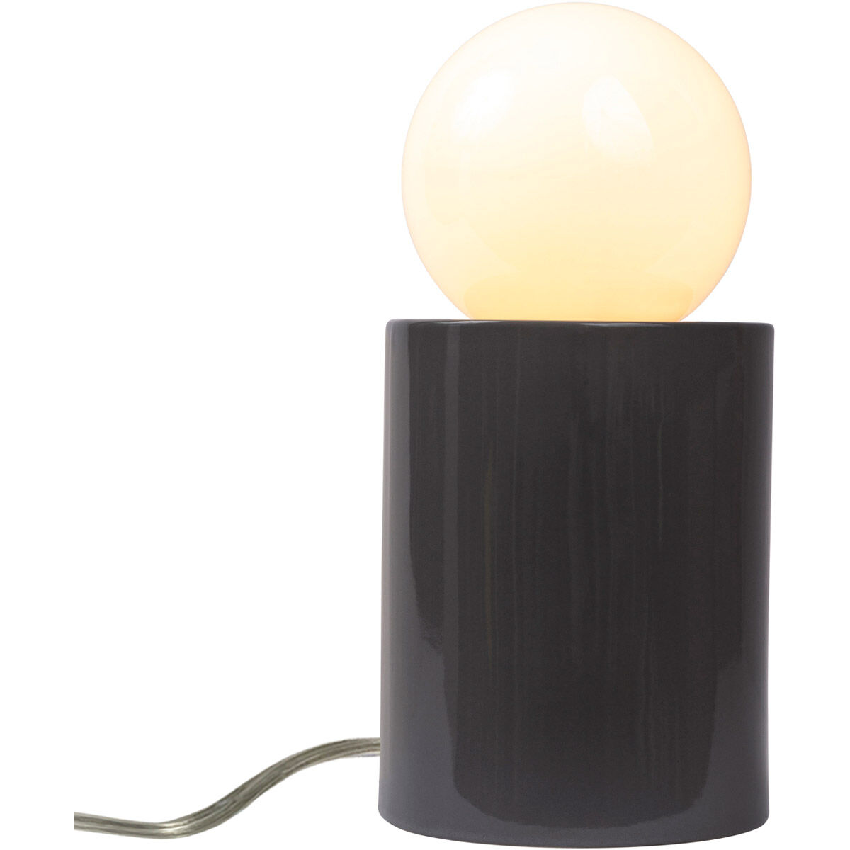 Portable 11.5 inch 60 watt Gloss Grey Table Lamp Portable Light