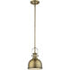 Melange 1 Light 8.25 inch Heritage Brass Pendant Ceiling Light in Heritage Brass Metal and Glass