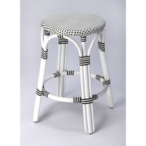 Designer'S Edge Tobias Black & White Rattan 24 inch White Barstool