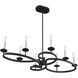 Monteray 8 Light 38 inch Black with Satin Nickel Linear Chandelier Ceiling Light