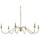 Rohan 6 Light 54 inch Satin Gold Chandelier Ceiling Light