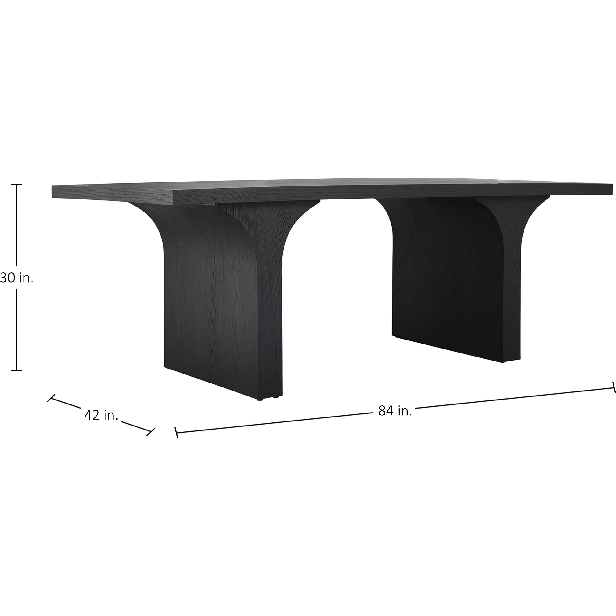 Miera 84 X 42 inch Brushed Black Dining Table