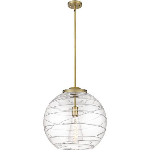 Ballston Athens Deco Swirl LED 15.75 inch Brushed Brass Pendant Ceiling Light in Clear Deco Swirl