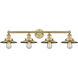 Railroad 4 Light 35 inch Brushed Brass Bath Vanity Light Wall Light